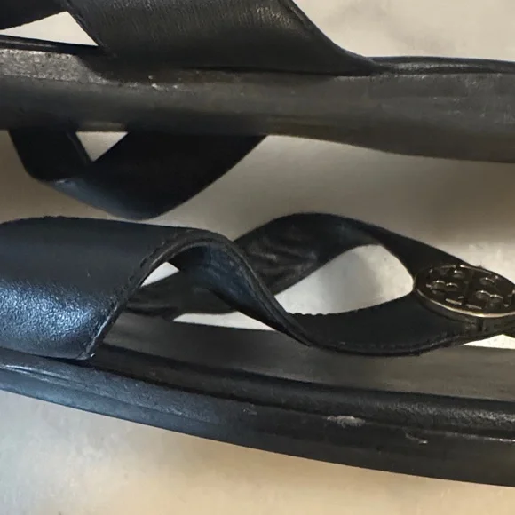 Tory Burch Black and Gold Sandals - Picture 10 of 16